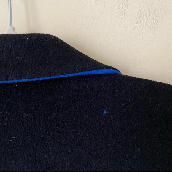 Nina Mclemore | 100% Wool Two Tone Blazer Jacket Button Front Blue Black Size 14 - Picture 4 of 5